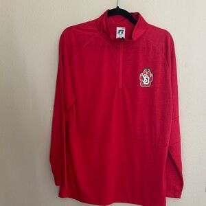 Russell Athletic Medium South Dakota Red Quarter-Zip Pullover NWOT